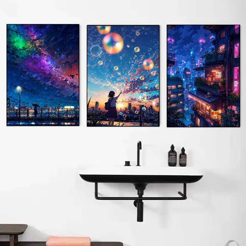 Affiche de paysage urbain néon - Japanese Girl Lifestyle avis et prix