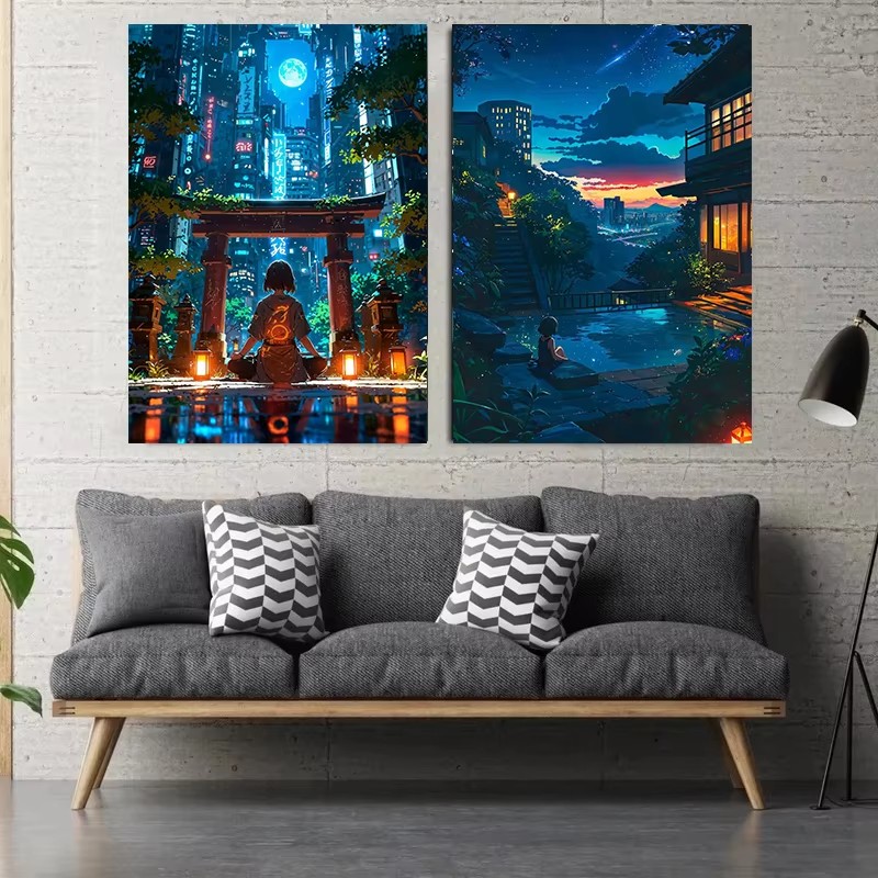 Affiche de paysage urbain néon - Japanese Girl Lifestyle avis et prix