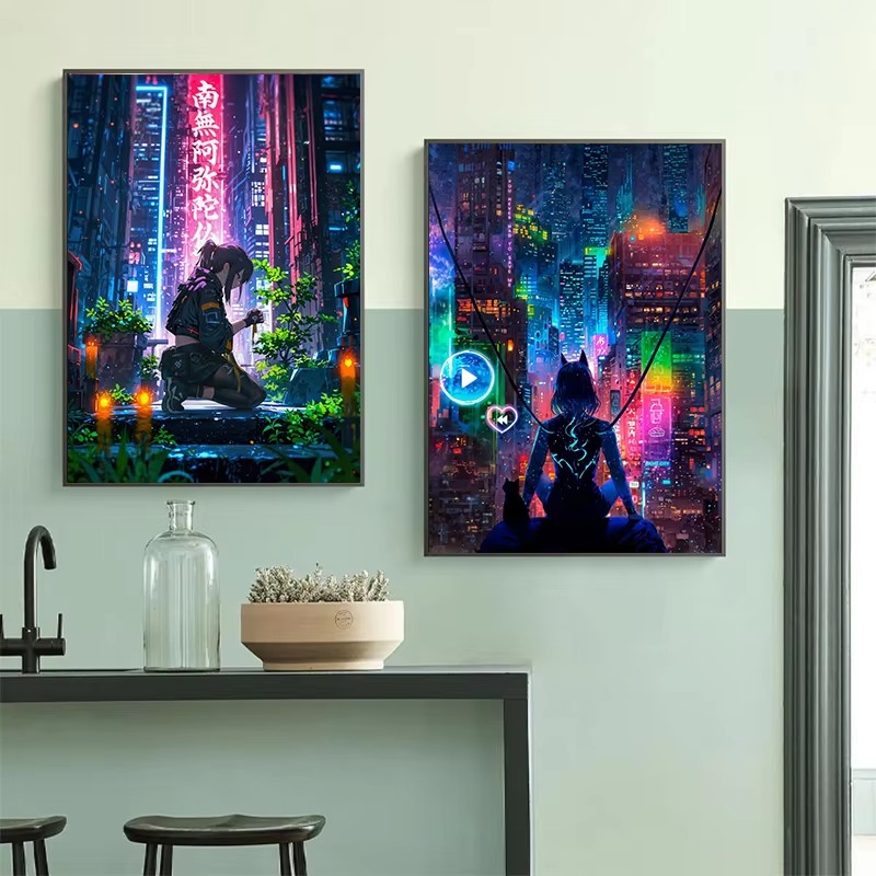 Affiche de paysage urbain néon - Japanese Girl Lifestyle avis et prix